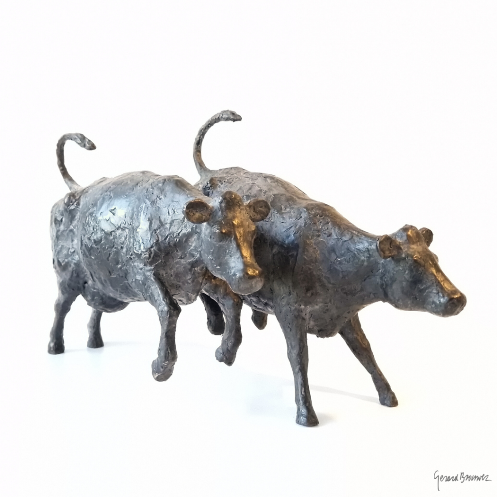 Dansende koeien - Bronze sculpture - Gerard Brouwer