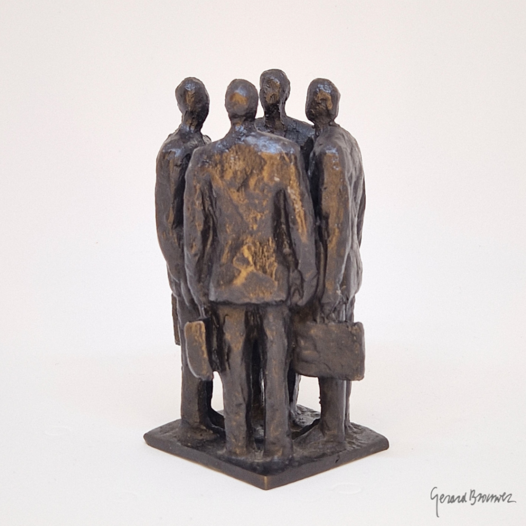 Vier zakenmannen - Bronze sculpture - Gerard Brouwer