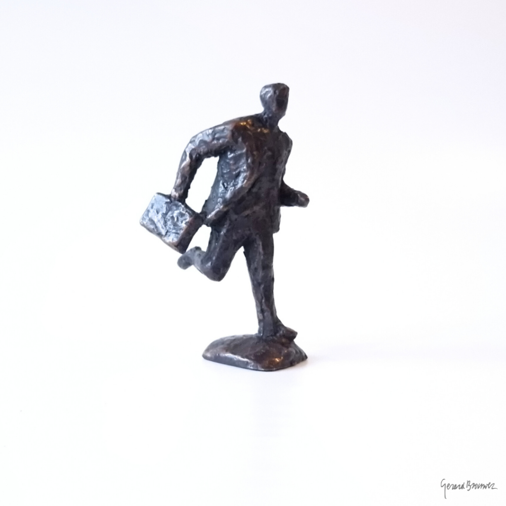 Rennende zakenman - Bronze sculpture - Gerard